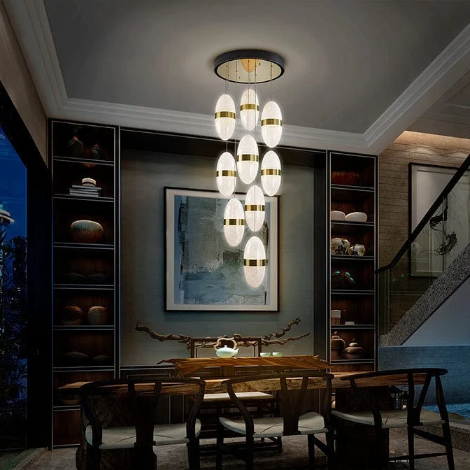 Lustre Doré LED Plafond Haut
