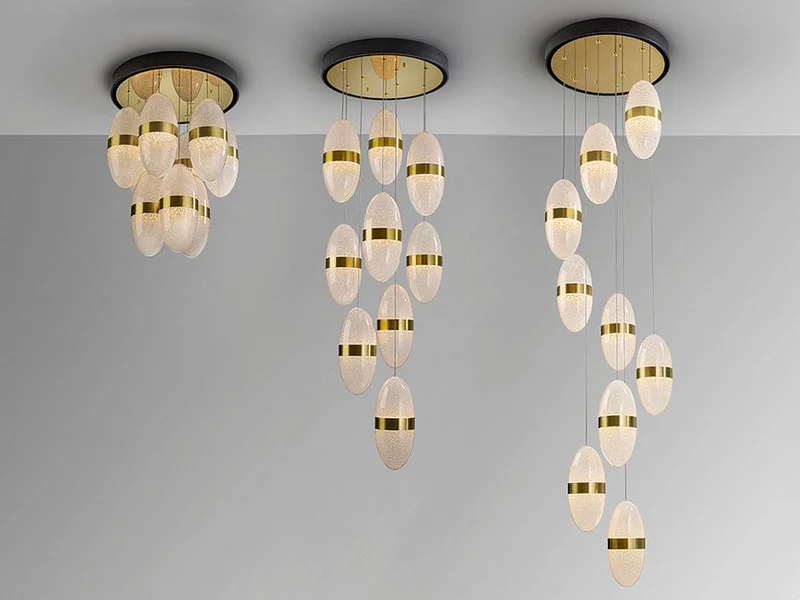 Lustre Doré LED Plafond Haut