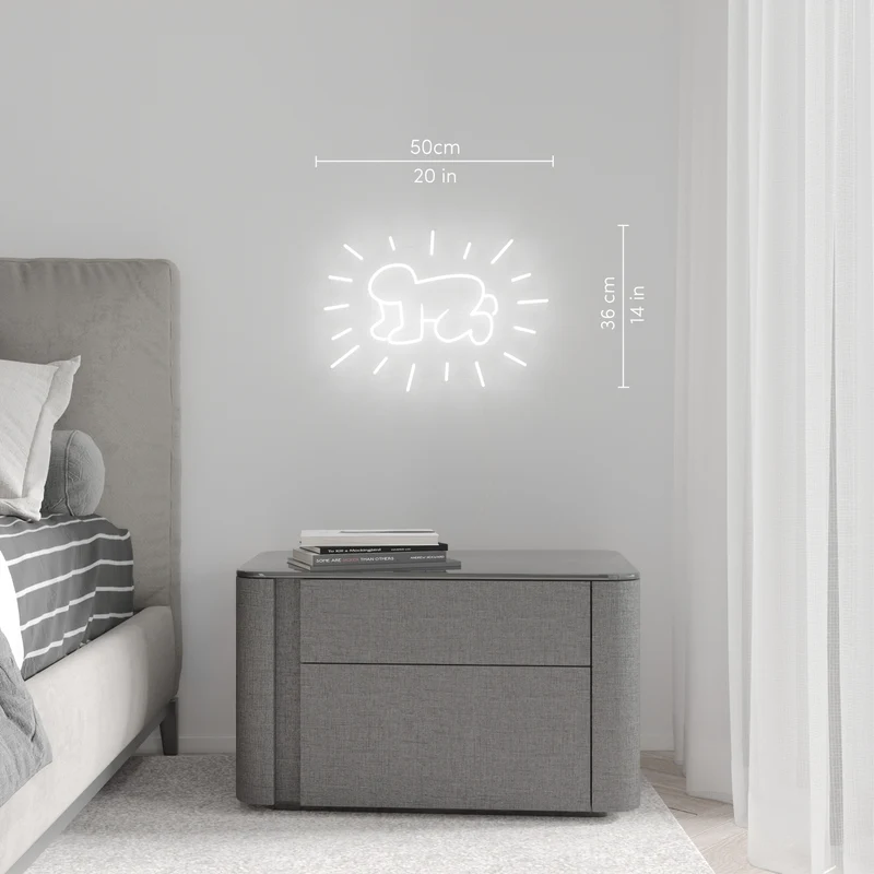 Radiant Baby, YP x Keith Haring, signe en néon LED