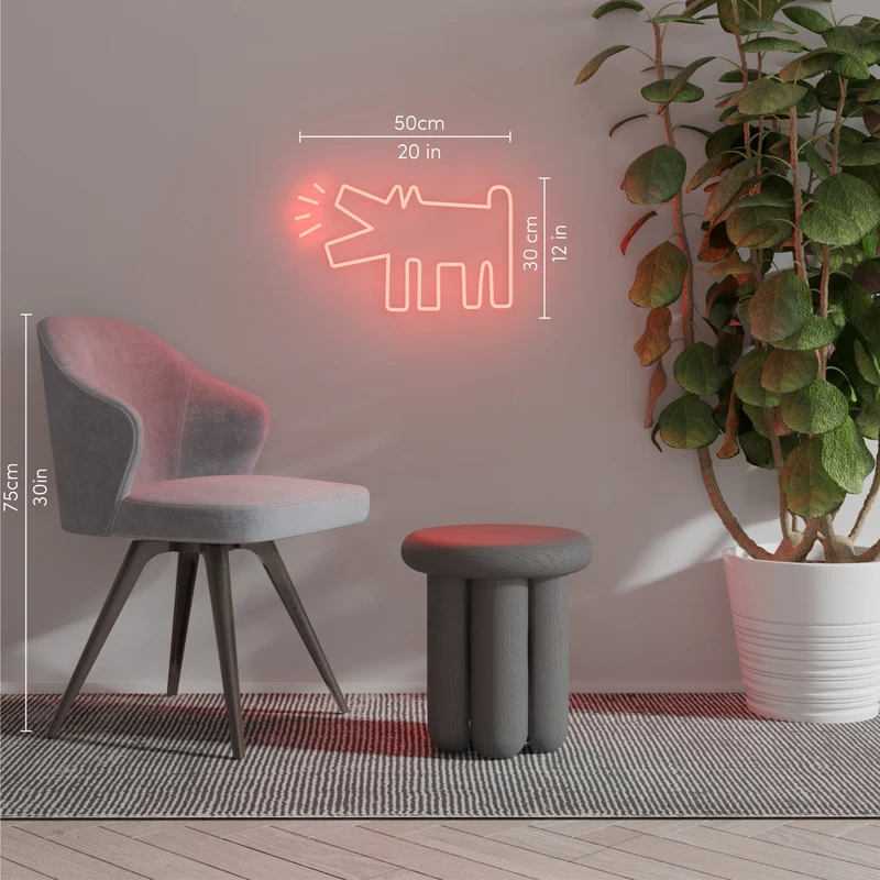 Barking Dog, YP x Keith Haring, signe en néon LED