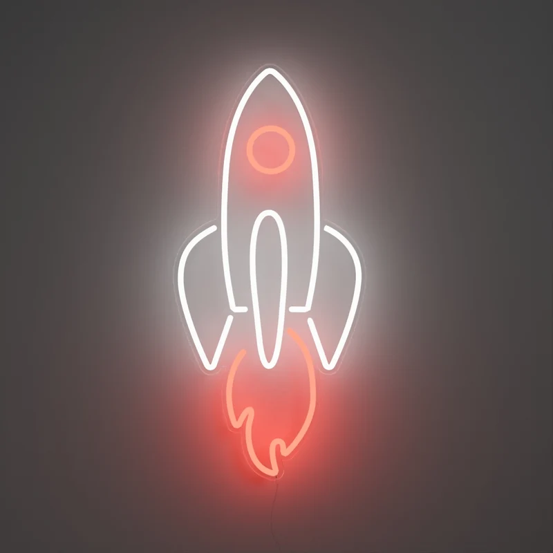 The Rocket - signe en néon LED