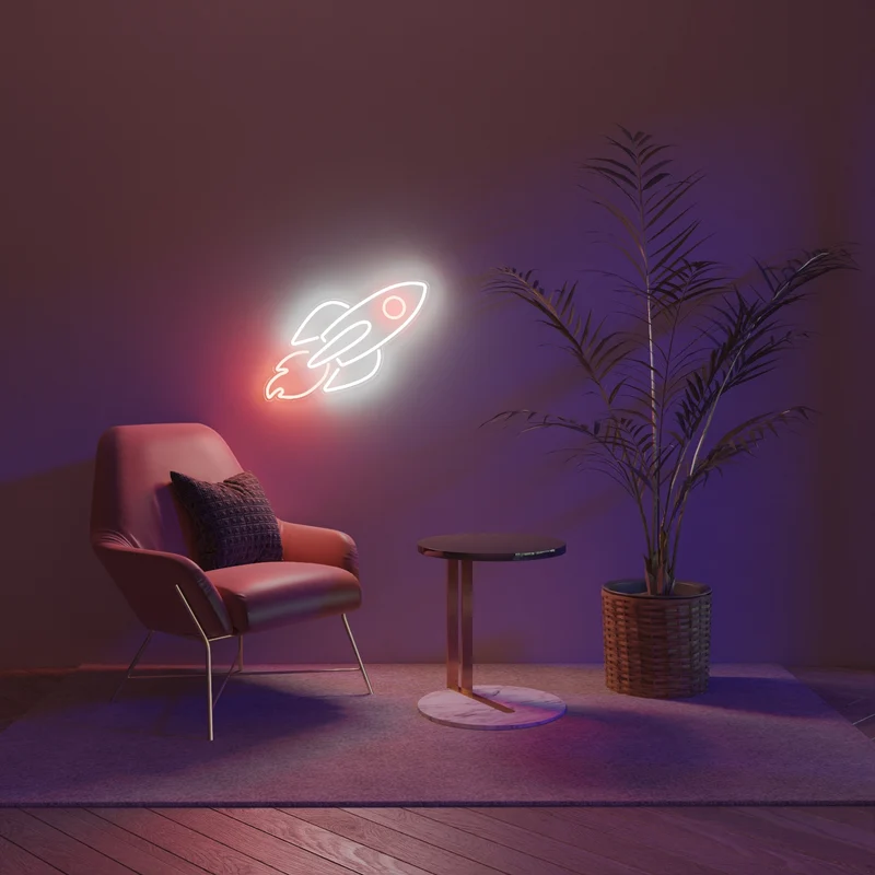 The Rocket - signe en néon LED