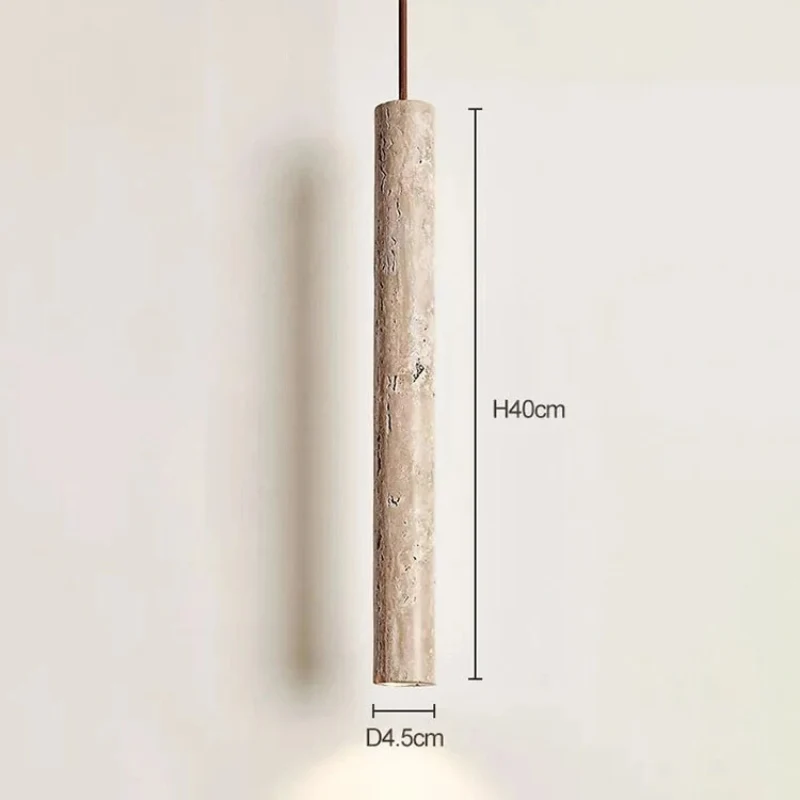 Suspension travertin et bois ~ AGATA