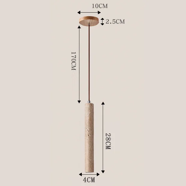 Suspension travertin et bois ~ AGATA