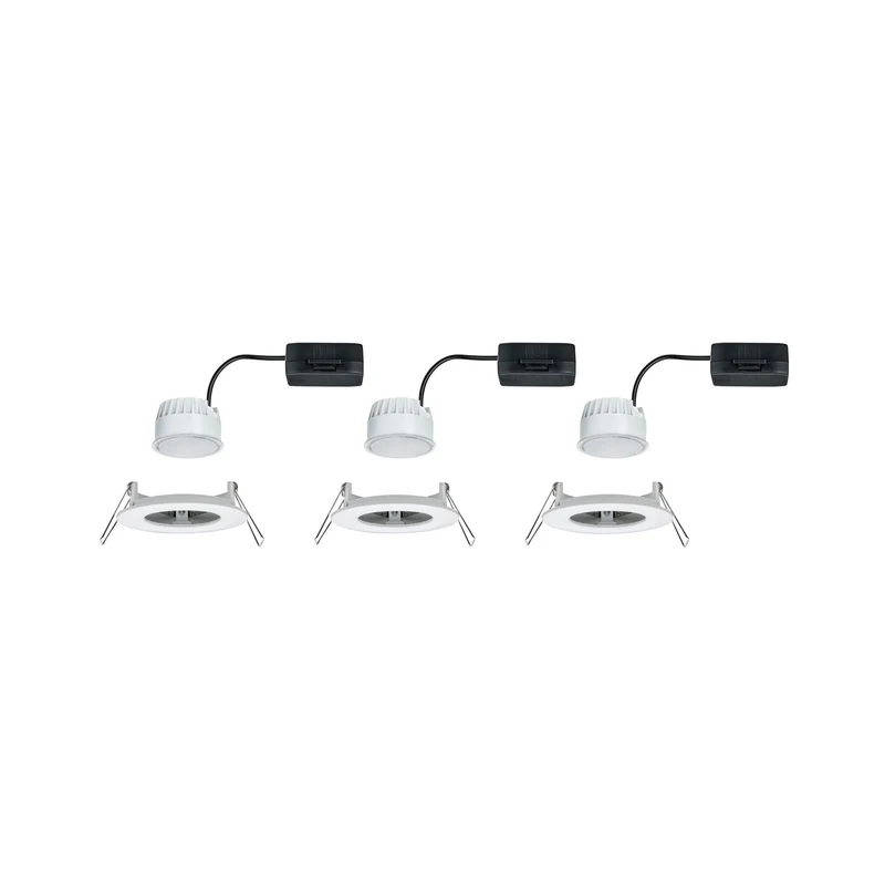 3er-Set Einbauleuchte LED Nova rund Weiß