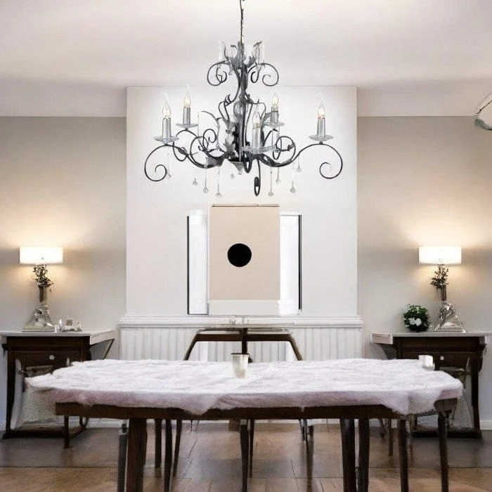 Lustre noir baroque Salon