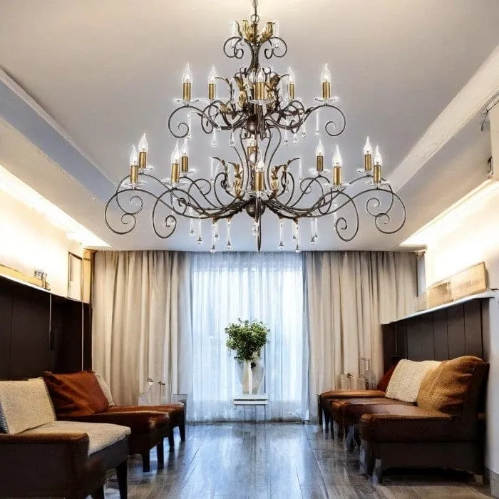 Lustre dore pour grande Salle a Manger