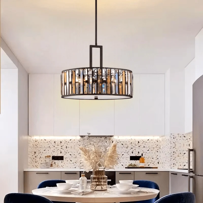 Lustre rond noir or Séjour et Salon
