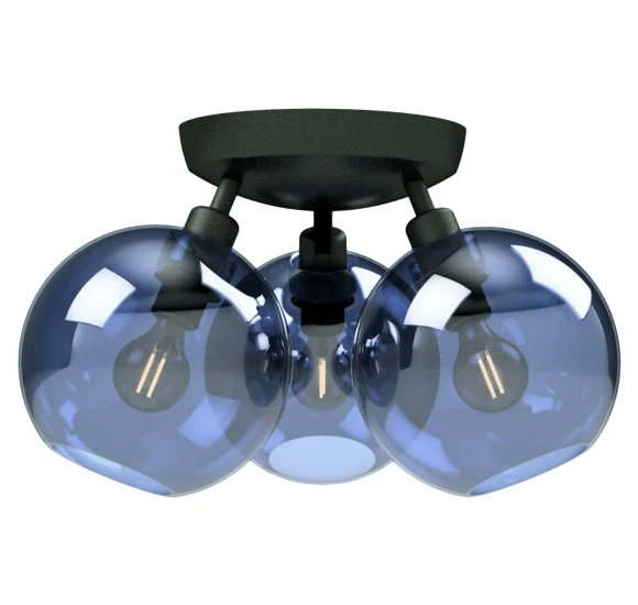GLORIA - LOFTSLAMPE Ø33 - SORT/BLÅ GLAS