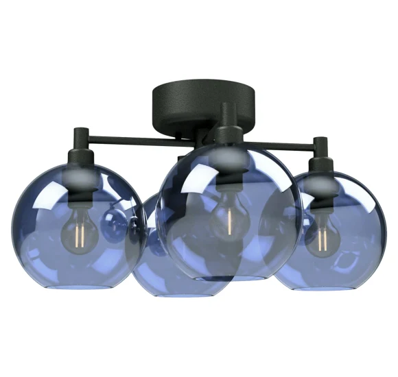GLORIA - LOFTSLAMPE Ø46 - SORT/BLÅ GLAS