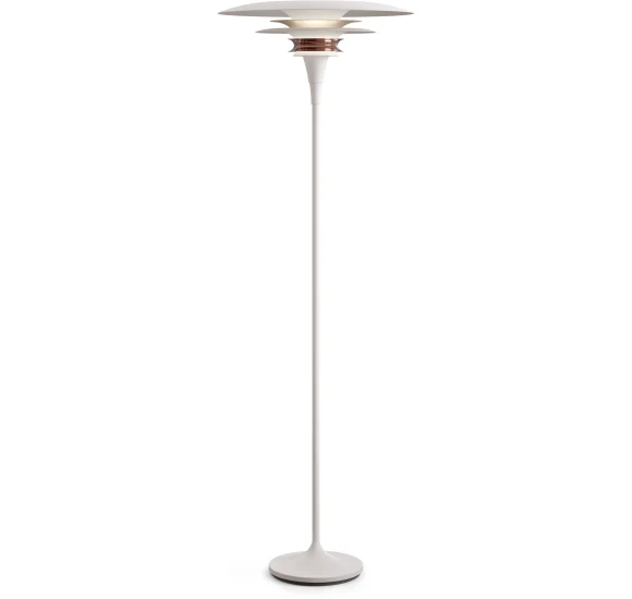 DIABLO - GULVLAMPE Ø50 - MAT HVID/ ROSE SILVER