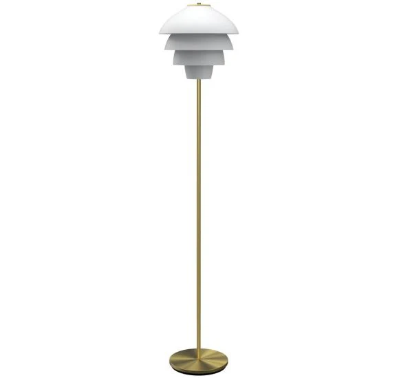 VALENCIA - GULVLAMPE - MAT HVID/MESSING