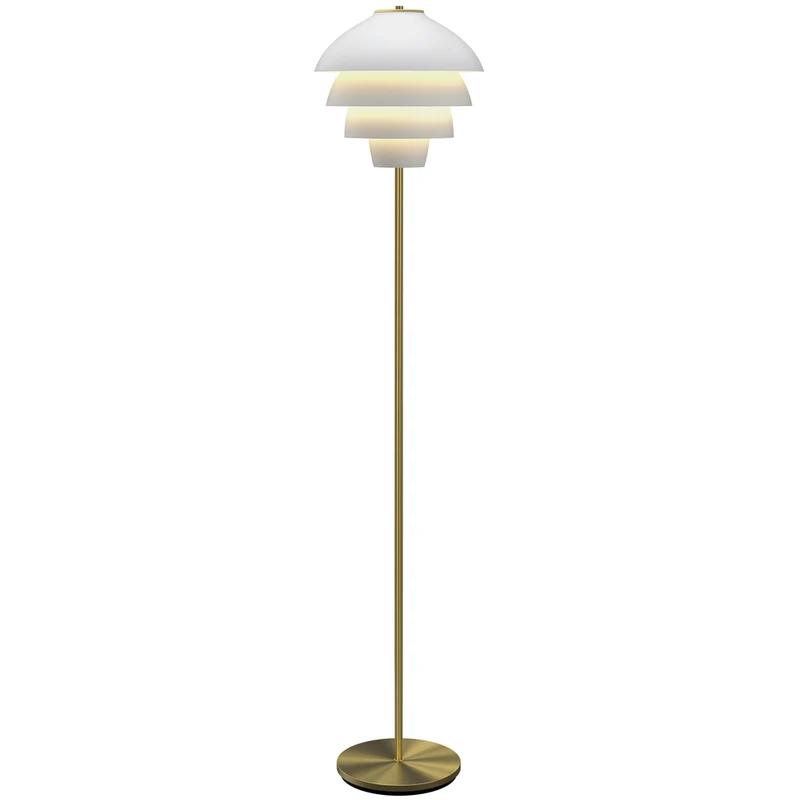 VALENCIA - GULVLAMPE - MAT HVID/MESSING