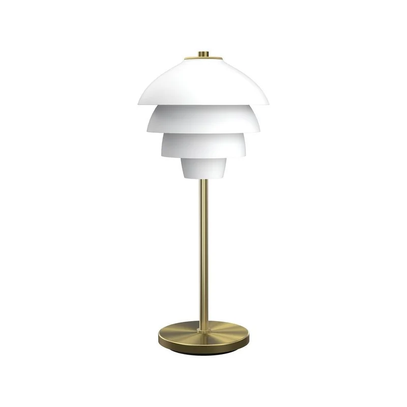 Valencia Ø18 - bordlampe - Mat hvid med messingdetaljer