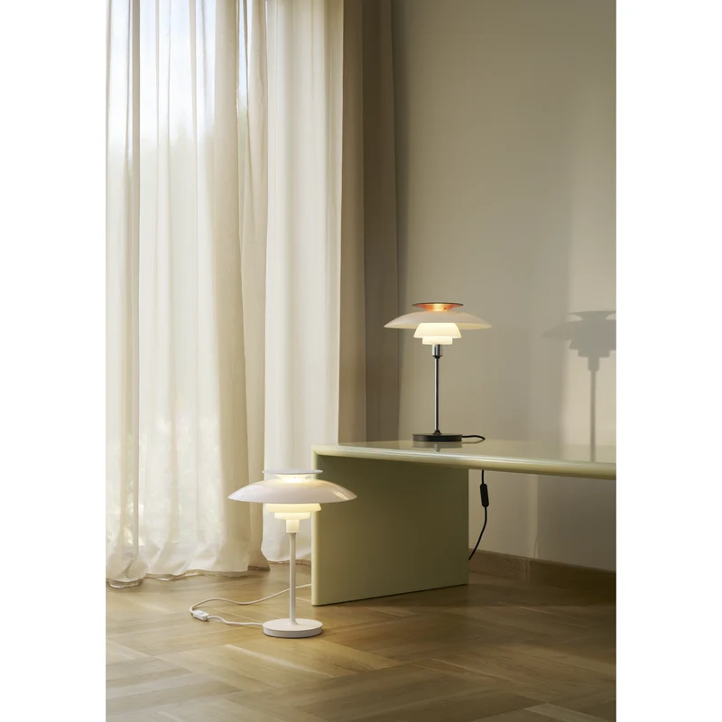 PH80 - BORDLAMPE - OPALHVID/HØJGLANS FORKROMET