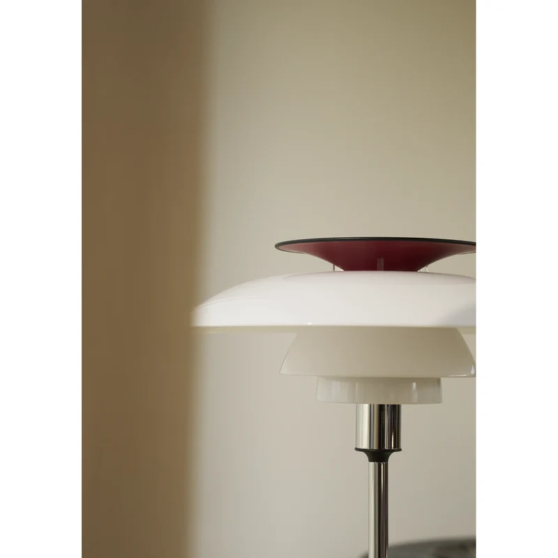 PH80 - BORDLAMPE - OPALHVID/HØJGLANS FORKROMET