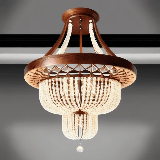 Plafonnier Chic Bois et Cristal
