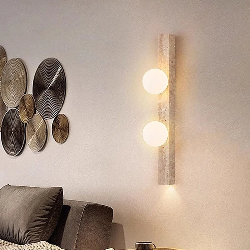 Luminaire Mural Long Travertin Pierre