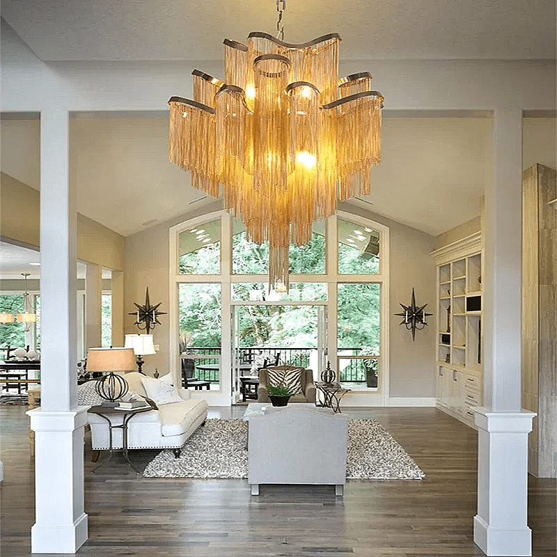 Grand Lustre Dore XXL Contemporain