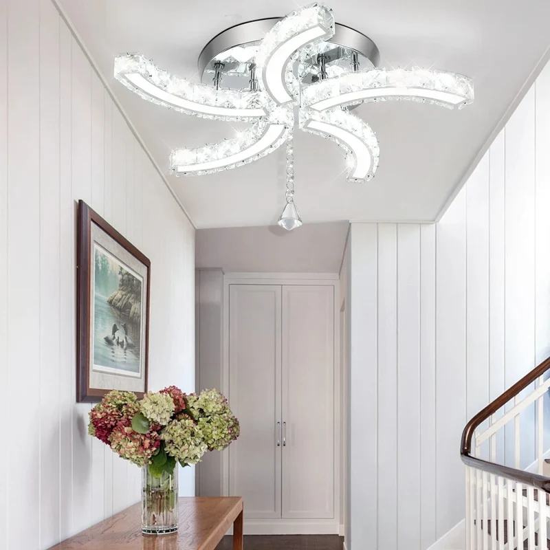 Plafonnier en Cristal et Argent