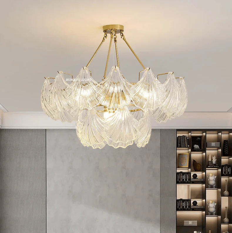 Lustre Contemporain en Verre Cristal