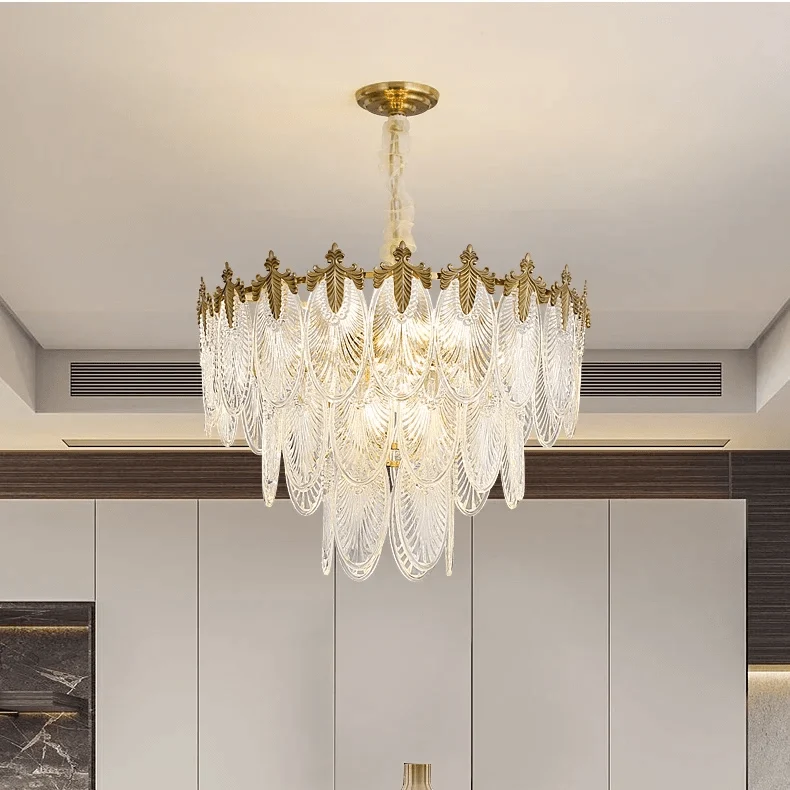 Lustre LED Salon Ecailles de Cristal