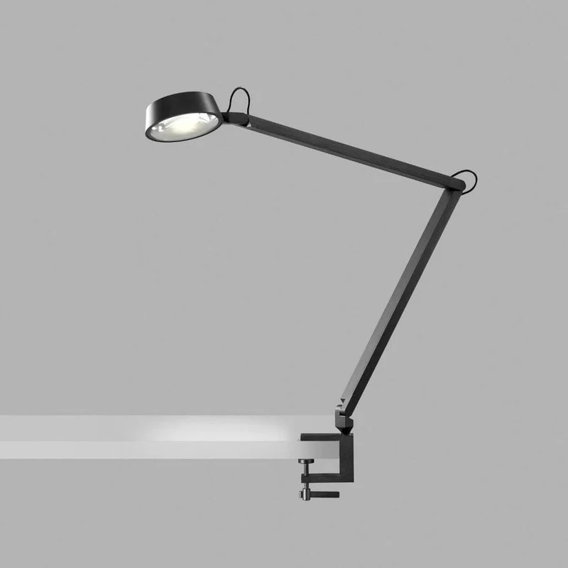 Dark T2 Bordlampe m/ klemme Carbon Sort - Light-Point