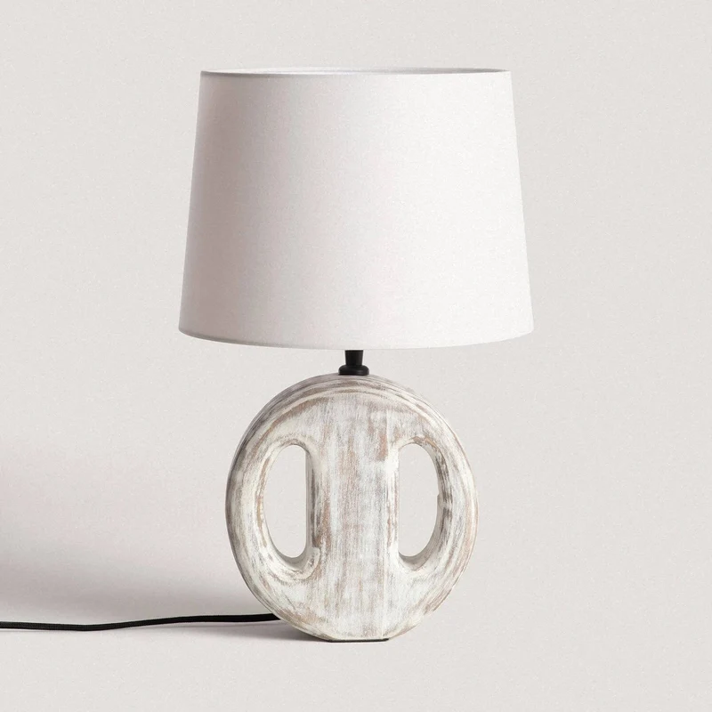 Lampe bois blanc naturel