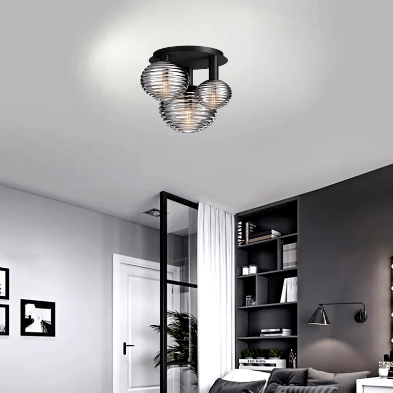 Plafonnier Verre Blanc Laiton Salon