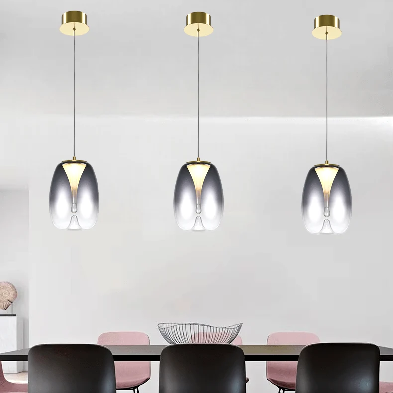 Suspension Sur Fil Verre Teinté Noir
