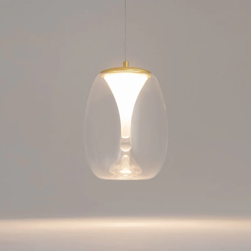 Suspension Sur Fil Verre Teinté Noir