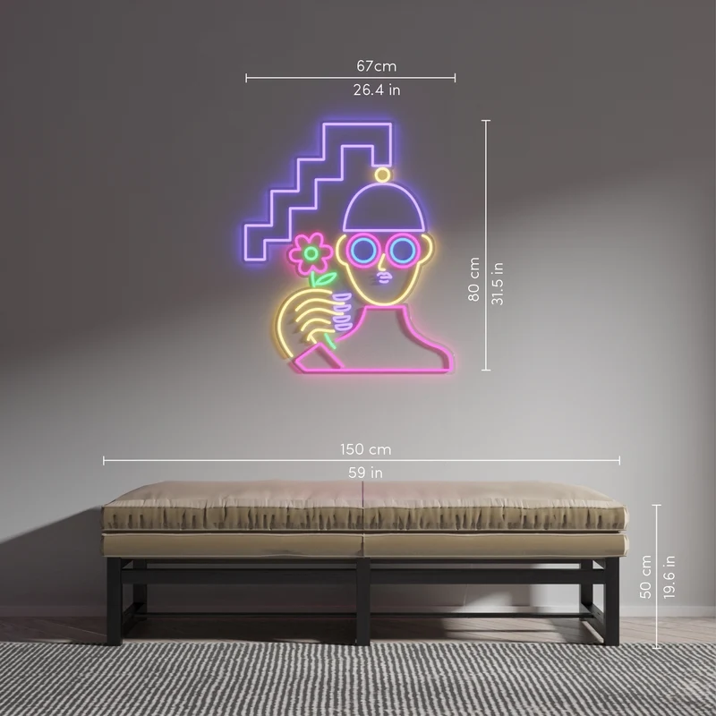 Zig Zag Girl by Emily Eldridge - signe en néon LED