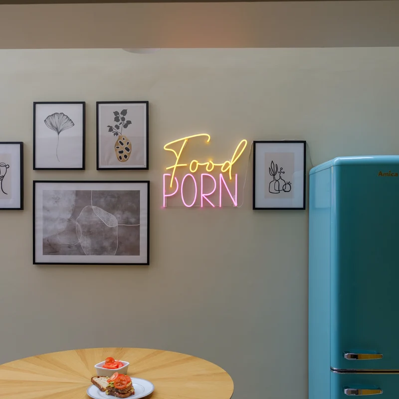 Food Porn, signe en néon LED