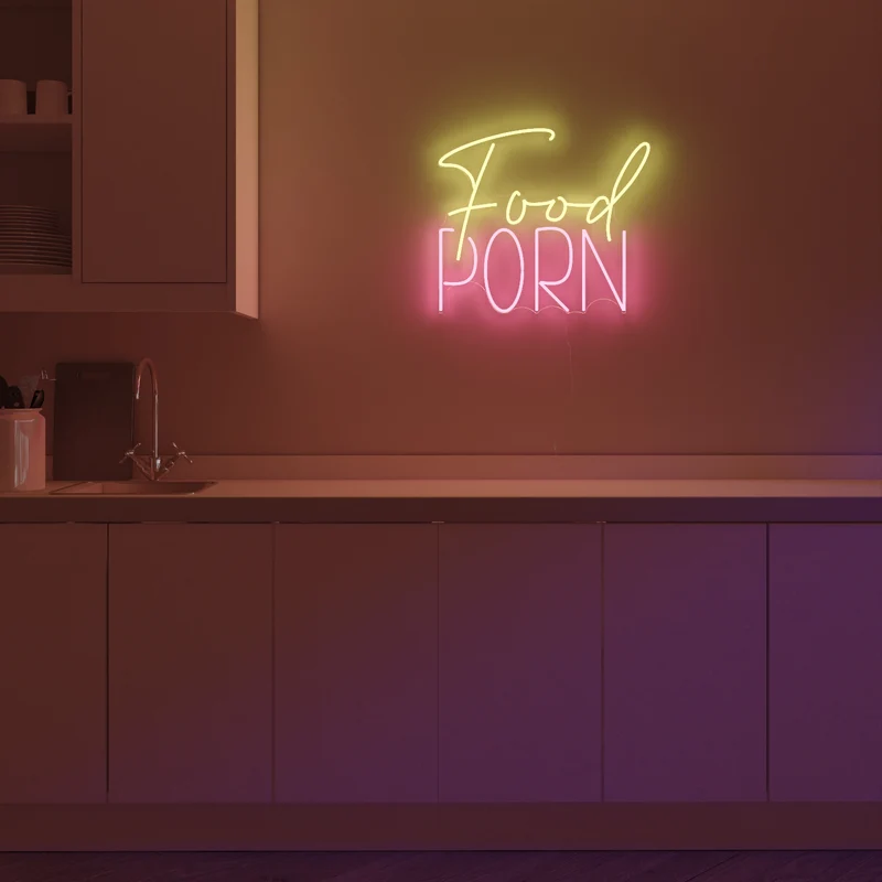 Food Porn, signe en néon LED