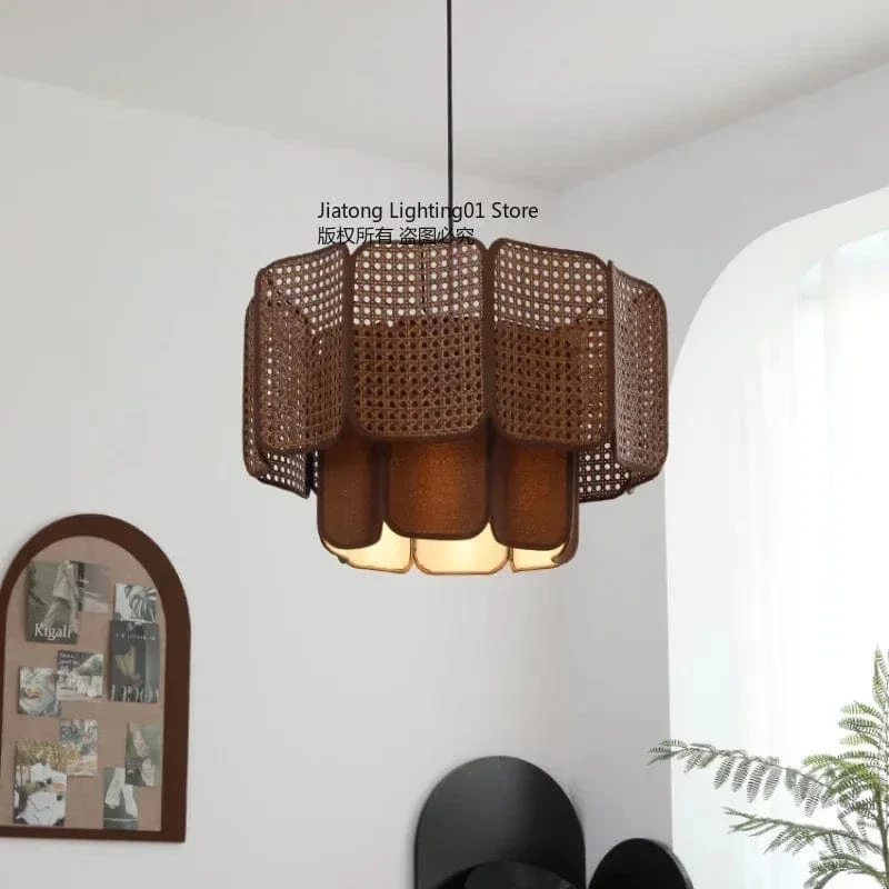 Suspension Bohème Rotin Marron