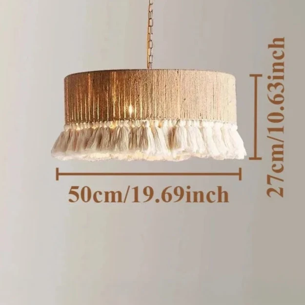 Suspension Boheme Jute Vintage en Macramé