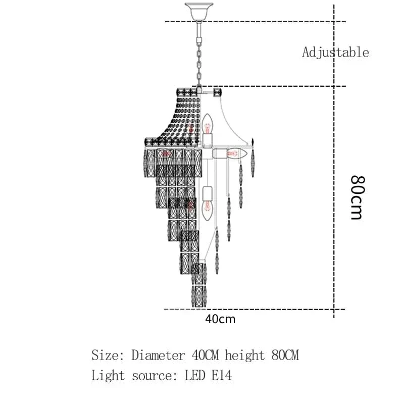 Large Ceiling Long Crystal Chandelier Hotel Lobby Living Room Luxurious Multi Story Staircase Light Golden Stainless Steel Light