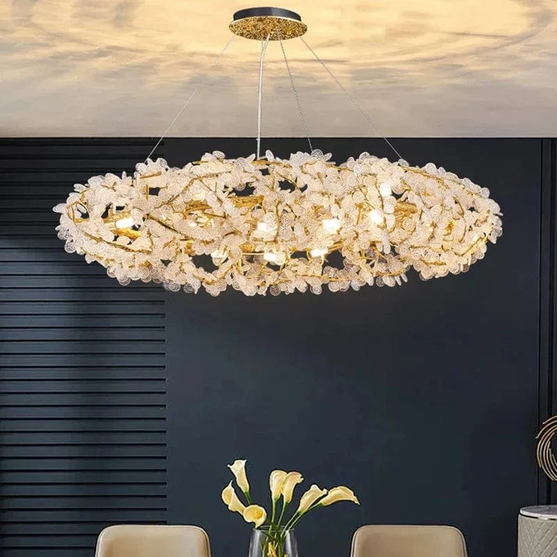 Modern Luxury Gold Chandeliers Home Villa Living Dining Room Lighting Decorate Pendant Lights Indoor Bar Hanging Lamps Fixtures