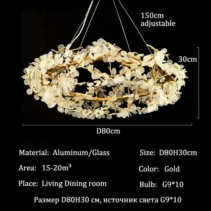 Modern Luxury Gold Chandeliers Home Villa Living Dining Room Lighting Decorate Pendant Lights Indoor Bar Hanging Lamps Fixtures