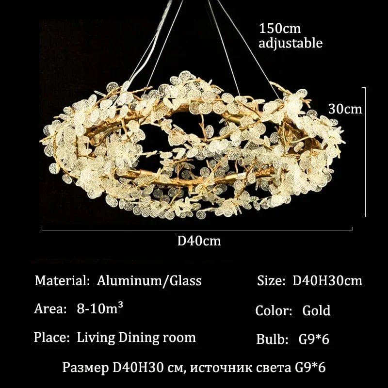 Modern Luxury Gold Chandeliers Home Villa Living Dining Room Lighting Decorate Pendant Lights Indoor Bar Hanging Lamps Fixtures