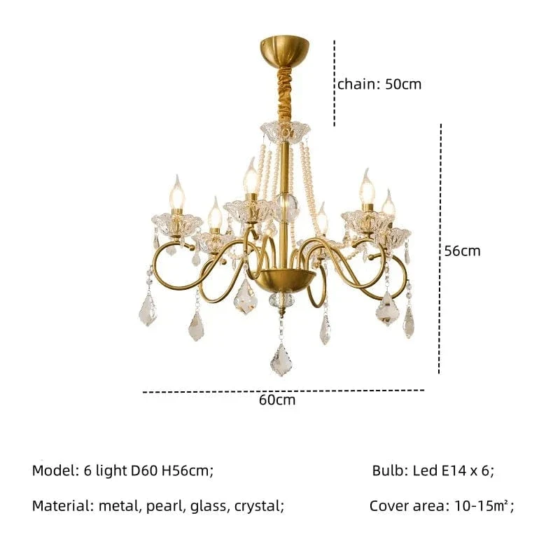 New American Luxury Crystal Led Chandelier Living Room Lustre E14 Led Pendant Light French Chandelier Lighting Led Lamparas