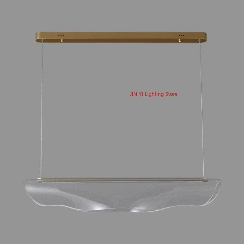 Nordic LED Acrylic Dining Ceiling Chandelier House Living Room Restaurant Office Decor Strip Hanging Suspension Lighting Fixture