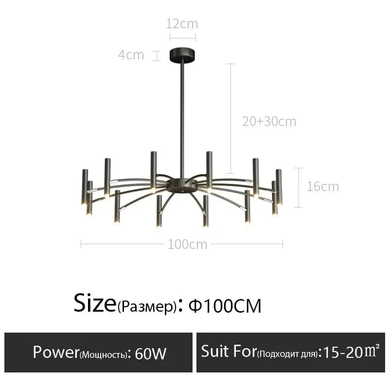 Modern Living Room Led Ceiling Chandelier Metal Black Gold G9 for Bedroom Home Decor Pendant Lamps Lighting Lusters Luminaires