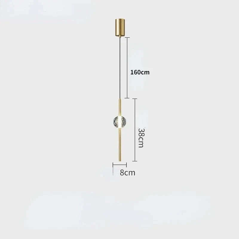 Crystal Led Pendant Light for Bedroom Bedside Hotel Entrance Hanging Lamp Home Indoor Decoration Modern Decor Suspension Lustres
