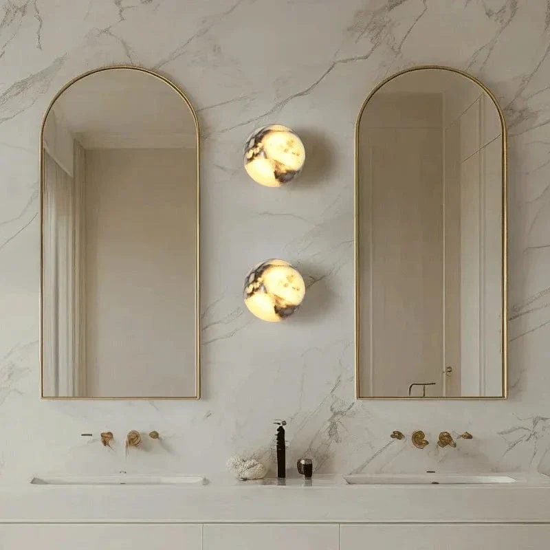 Applique Murale en Marbre – Lampe de Chevet LED de Luxe pour Chambre, Salon & Couloir