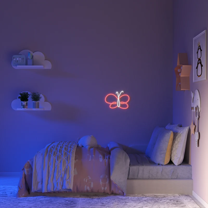 Butterfly Swirl - Signe en néon LED