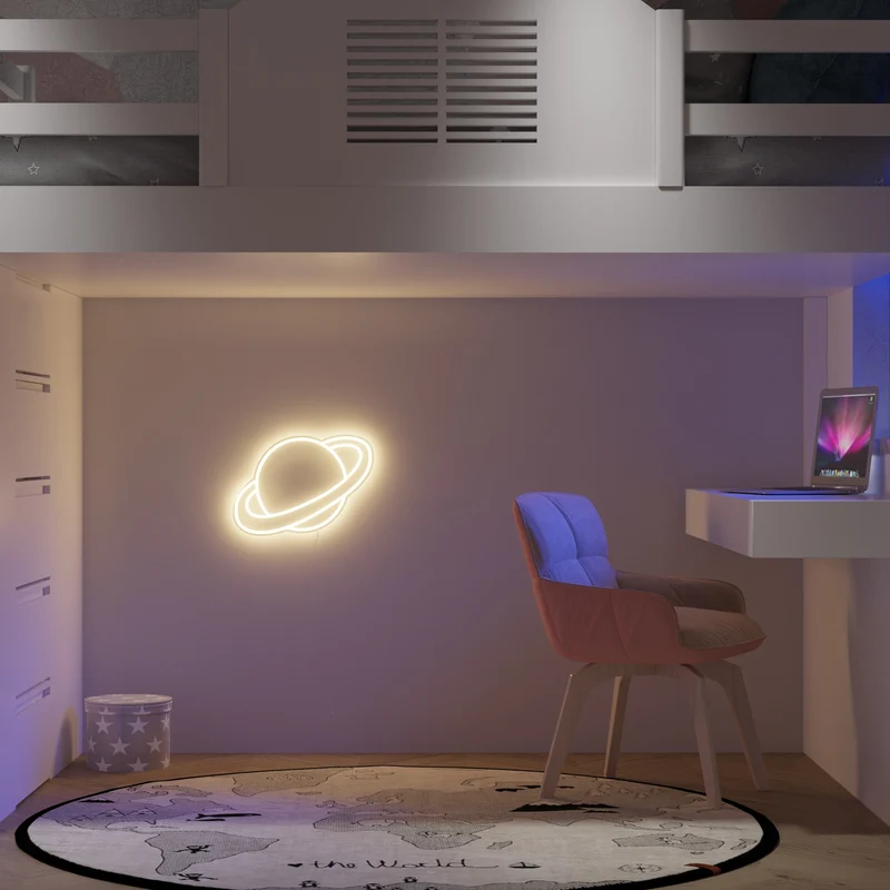 Saturn - Signe en néon LED