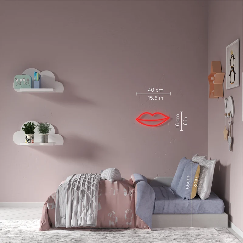Kissy Lips - Signe en néon LED