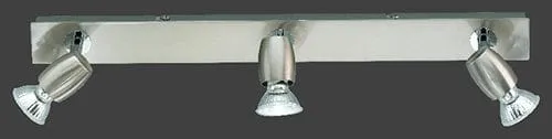Plafonnier barre 3 Spots acier rotatifs