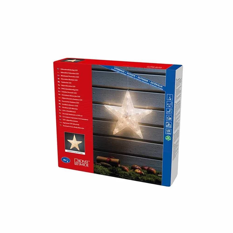 Weihnachtlicher LED Dekostern IP44 Weiß